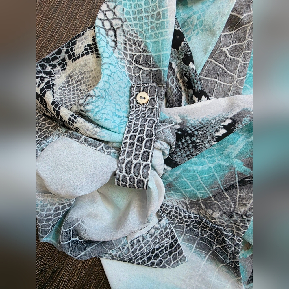 Alfani wrap python print blouse - image 8